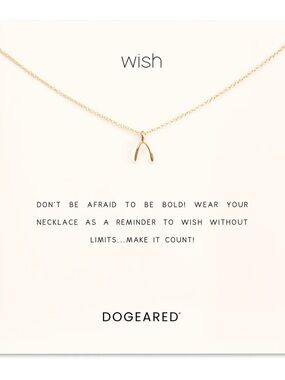 Dogeared Gold Dipped Classic Wishbone Necklace